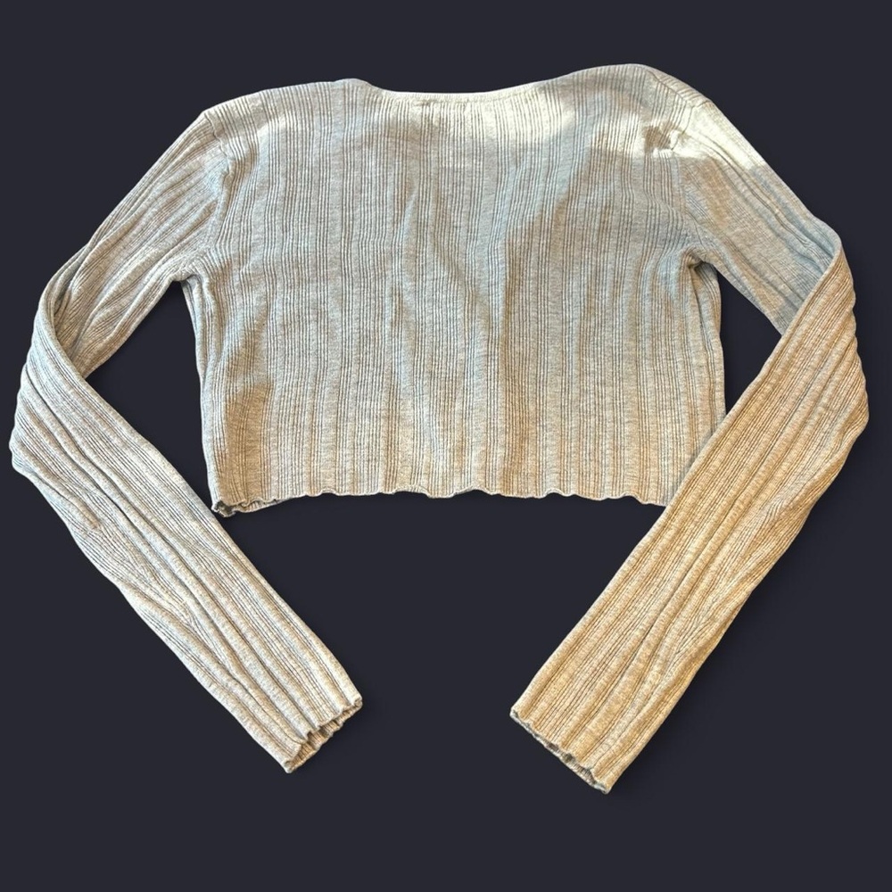Garage Gray Ribbed Cardigan - Picture 3 of 3